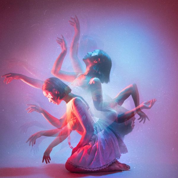 Abstract silhouette of a woman showing energy flow and balance.